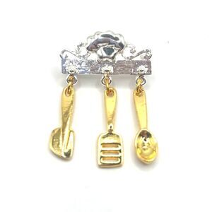 Danecraft Gold and Silver Mixed Metal Chef Brooch Lapel Pin